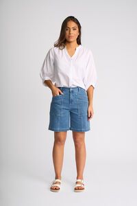 Vassalli Raven Double Pocket Denim Short - Blue Hue