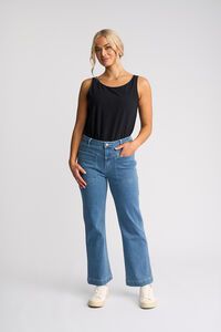 Vassalli Villa Straight Ankle Grazer Jean - Blue Hue