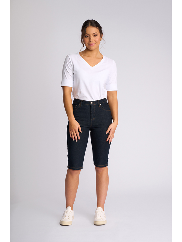 Vassalli Alfa Slim Contrast Stitch Denim Short