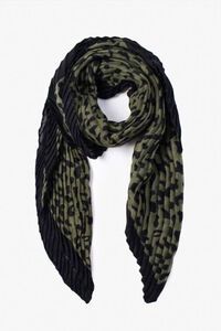 Antler Large Pleated Scarf Savannah Khaki 