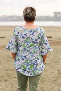 Glam Blue Floral Top