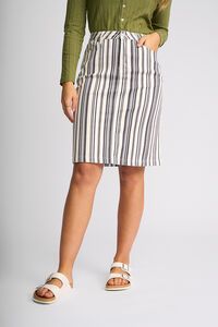 Vassalli Poppy Denim Skirt - Multi Stripe