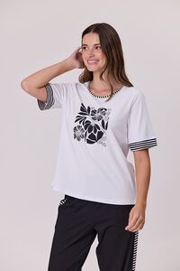 Democracy Stripe Trim T-Shirt