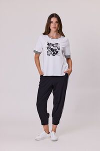 Democracy Stripe Trim T-Shirt