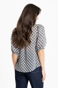 Leila + Luca Ink Check Nina Blouse