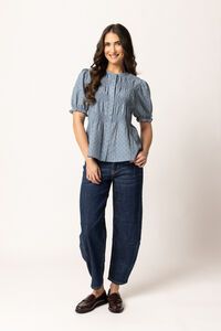 Seeking Lola Denim Shimmer Bonita Top