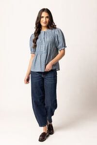 Seeking Lola Denim Shimmer Bonita Top