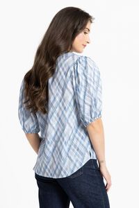 Seeking Lola Denim Check Vacation Top
