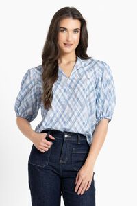 Seeking Lola Denim Check Vacation Top