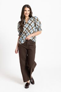 Seeking Lola Harmony Check Relaxed Butterfly Top