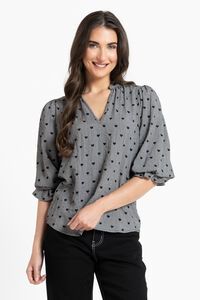 Seeking Lola Black Heart Graceful Top