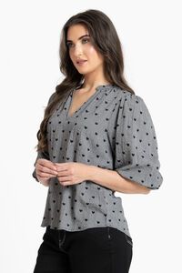 Seeking Lola Black Heart Graceful Top