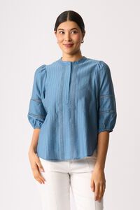 Oh Three Check And Lace Blouse