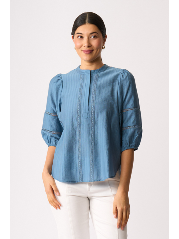 Oh Three Check And Lace Blouse