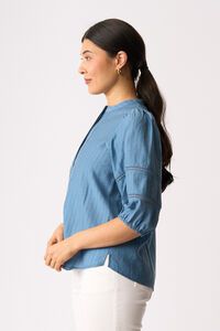 Oh Three Check And Lace Blouse