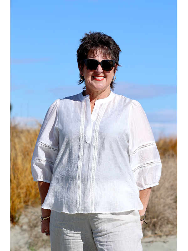 Oh Three Check And Lace Blouse