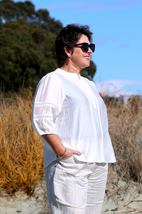 Oh Three Check And Lace Blouse