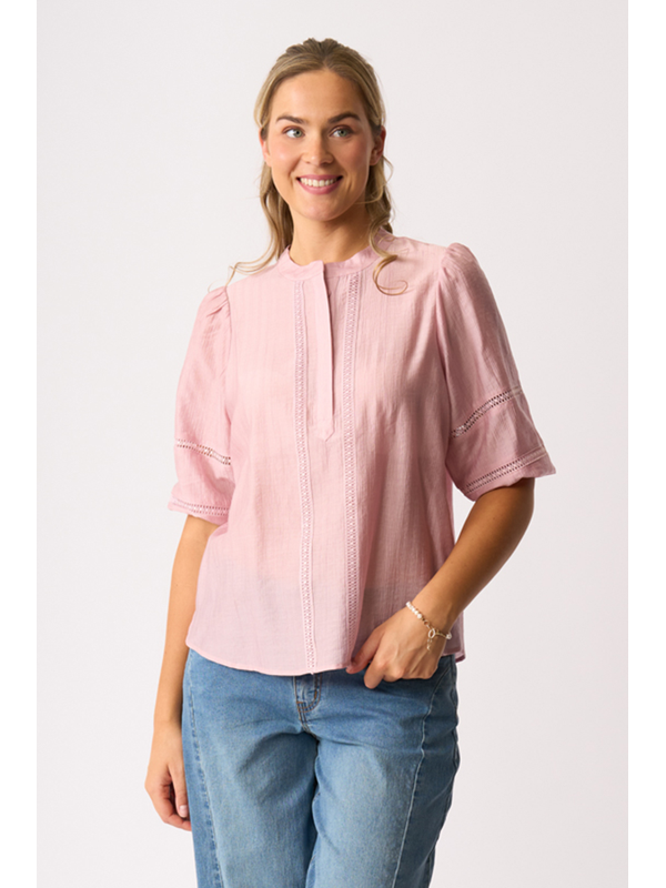 Oh Three Check And Lace Blouse
