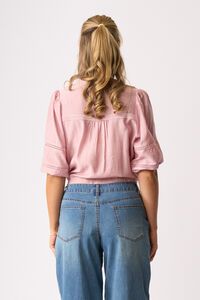 Oh Three Check And Lace Blouse