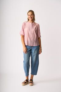 Oh Three Check And Lace Blouse