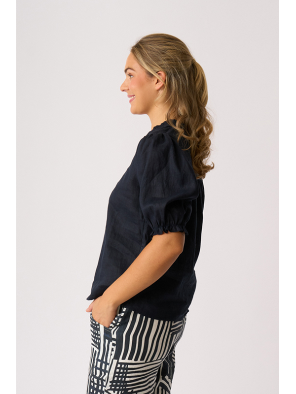 Type Wardrobe Label Foil Ruffle Up Top - Preen Clothing