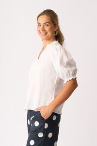 Foil Ruffle Up Top
