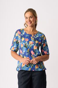 Foil Pleat Back Top