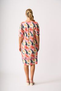 Foil Print Trim Time Dress