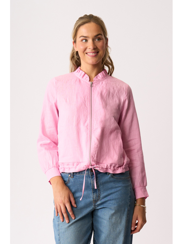 Foil Ruffle Neck Jacket