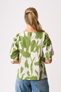 Foil Scoop Neck Swing Top