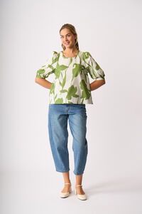 Foil Scoop Neck Swing Top