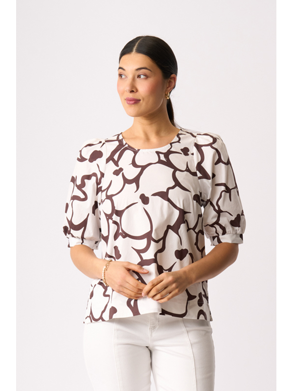 Foil Scoop Neck Swing Top