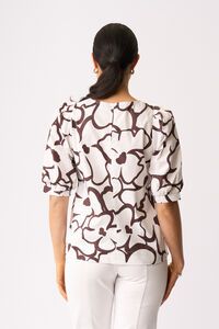 Foil Scoop Neck Swing Top