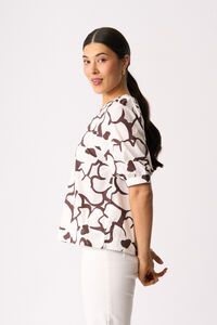 Foil Scoop Neck Swing Top