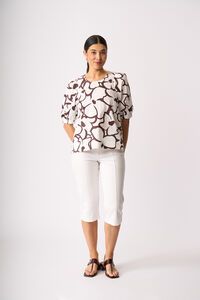 Foil Scoop Neck Swing Top