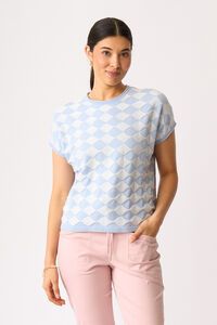 Foil Diamonds Drop Shoulder Top