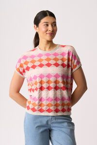 Foil Diamonds Drop Shoulder Top