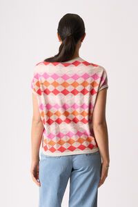 Foil Diamonds Drop Shoulder Top