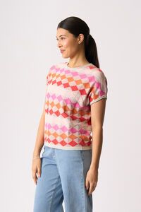 Foil Diamonds Drop Shoulder Top