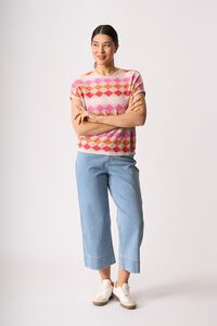 Foil Diamonds Drop Shoulder Top