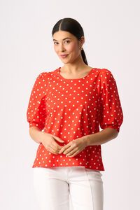 Foil Scoop Neck Swing Top