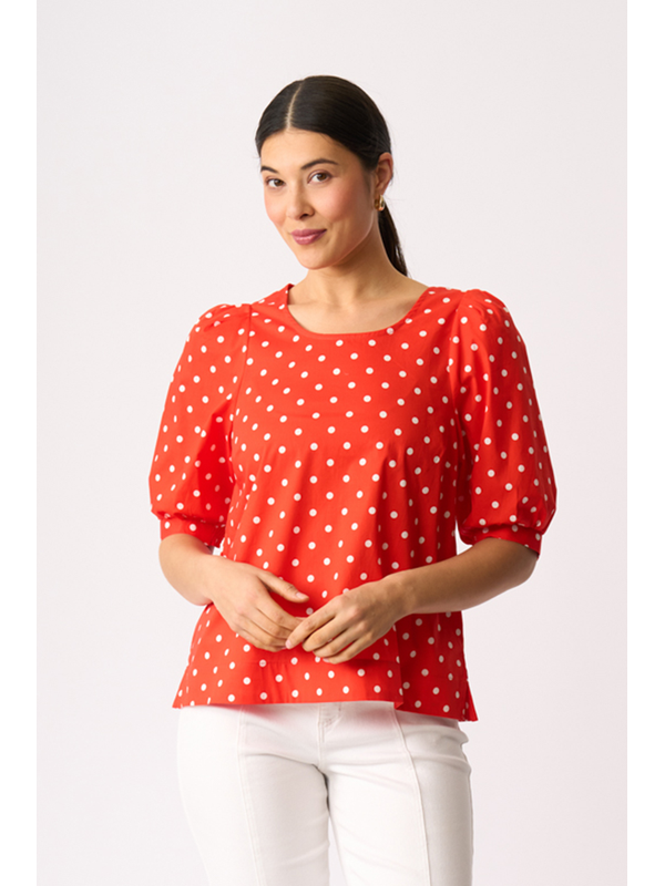 Foil Scoop Neck Swing Top