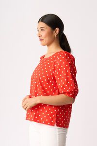 Foil Scoop Neck Swing Top