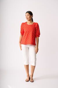Foil Scoop Neck Swing Top