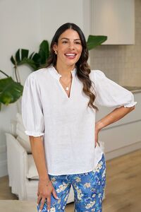 Foil Ruffle Up Top