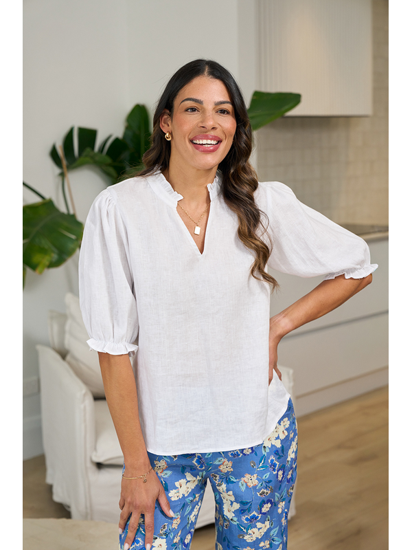 Foil Ruffle Up Top