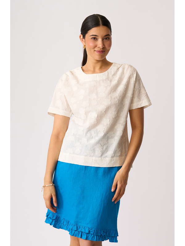 Oh Three Boxy Step Hem Top
