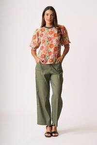 Oh Three Wide Leg Contrast Stitch Pant