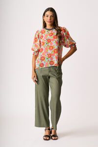 Oh Three Wide Leg Contrast Stitch Pant