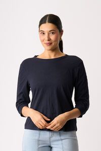 Foil Gathered Sleeve Top